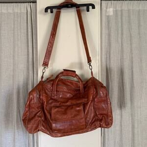 Genuine Leather Duffle Bag | Vintage 90s | Brown